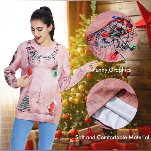 Unisex Festive 3D Print Novelty Christmas Sweater Ugly Christmas Sweatshirt XXL - Picture 4 of 12